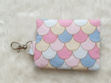 Pink mermaid scales Card Holder, Coin Purse, Key Wallet Pouch.