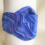 Blue and purple waves face mask