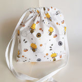Happy bees drawstring bag