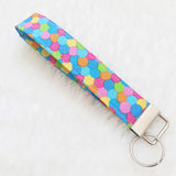 Colorful confetti with glitter Fabric Key Wristlet