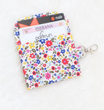 Colorful flowers print Card Holder, Coin Purse, Key Wallet Pouch.