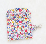 Colorful flowers print Card Holder, Coin Purse, Key Wallet Pouch.