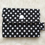 Black and white polka dot card holder