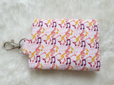 Musical notes print Card Holder, Coin Purse, Key Wallet Pouch.