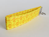 Yellow Fabric Keychain or Key Fob Wristlet