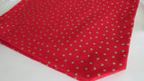 Red Gold stars print cotton drawstring bag or knitting project bag.