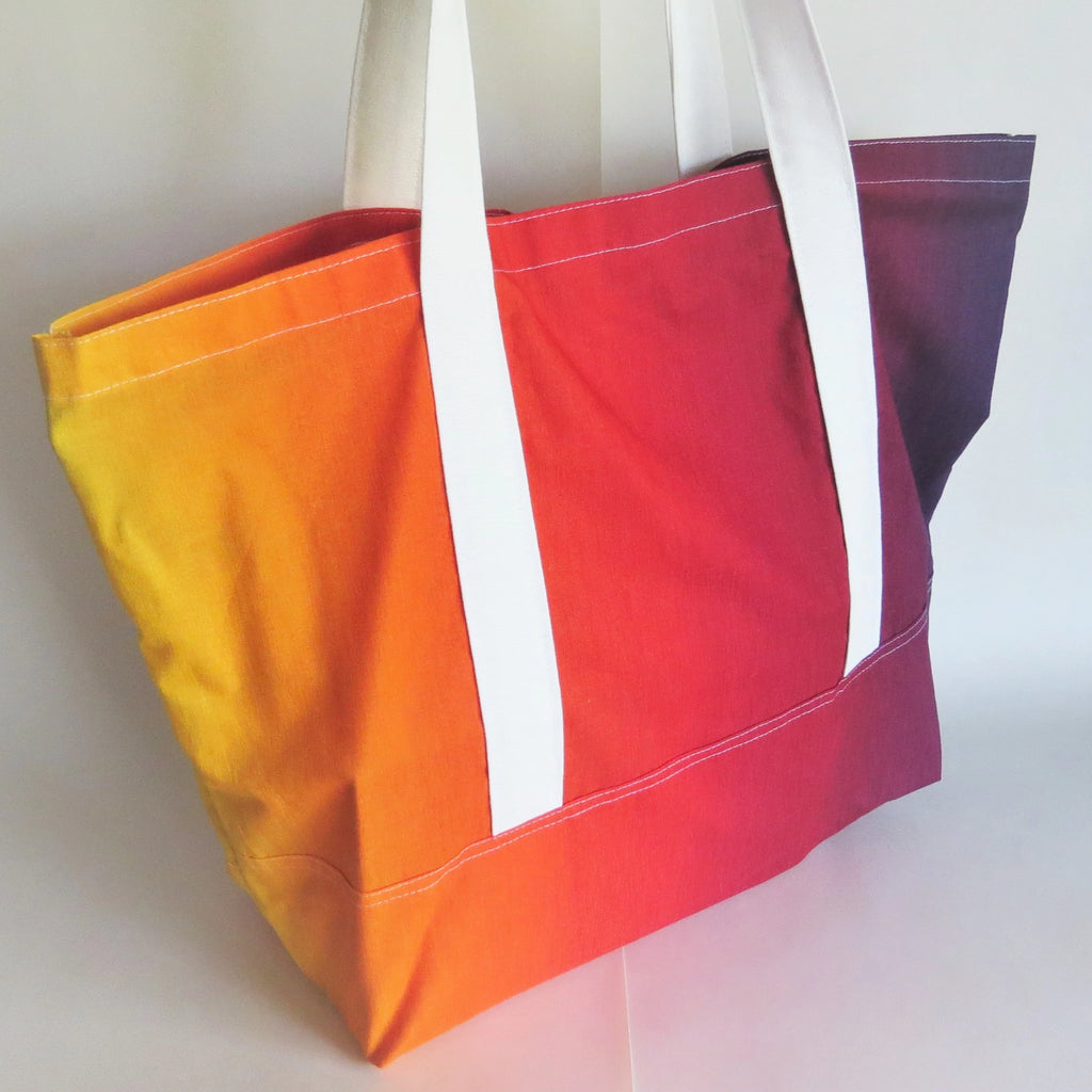Orange and Pink Ombre Shade Color Fade Tote Bag