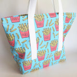 french fries, potato chips tote bag