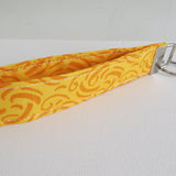 Yellow and orange Fabric Keychain or Key Fob Wristlet.